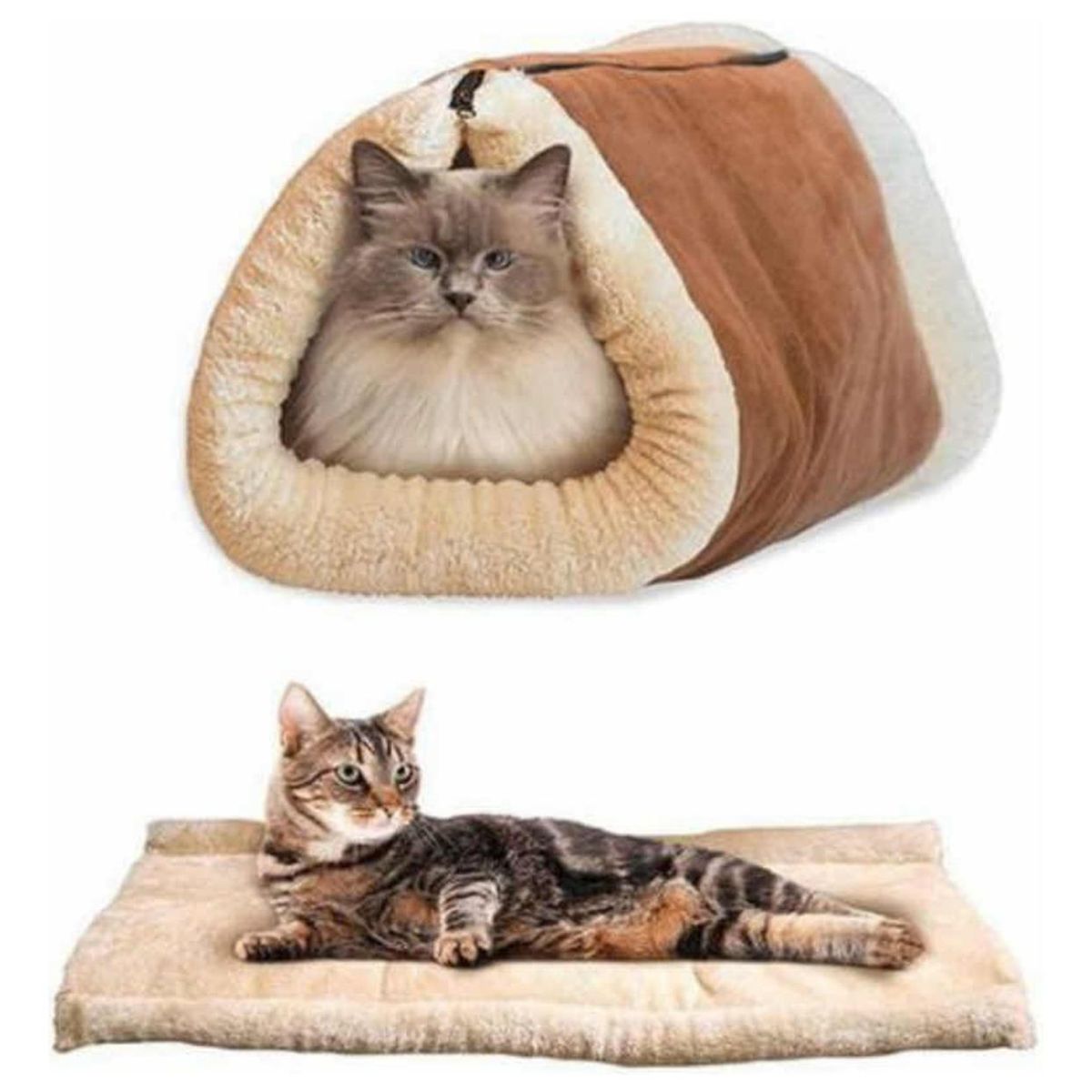 GENERICO - Cama Para Gatos Saco Túnel Cama Lavable 2 En 1 Para Mascotas