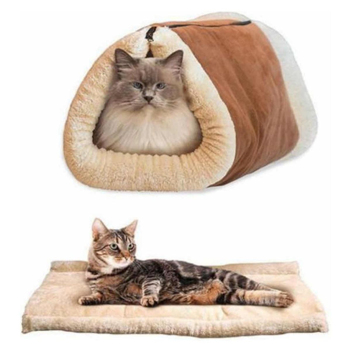 GENERICO - Cama Para Gatos Saco Túnel Cama Lavable 2 En 1 Para Mascotas