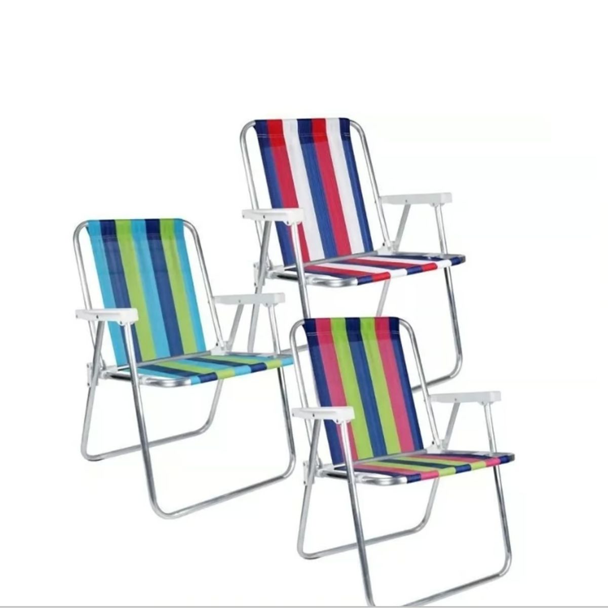 GENERICO - Silla Plegable Multicolor Mide 74x53cm - Diseños Surtidos Camping