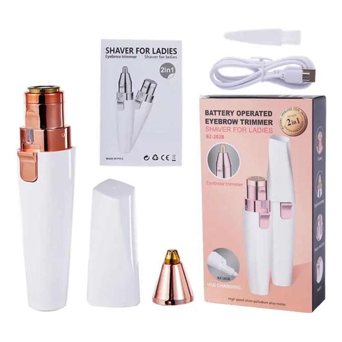 GENERICO - Depiladora Facial Para Mujeres 2en 1 Recargable