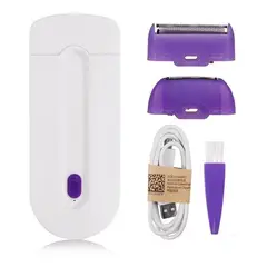 GENERICO - Depiladora Recargable USB con Sensor y Luz LED Violeta