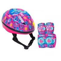 Casco Niña mas Rodillera y Codera Corazon talla M