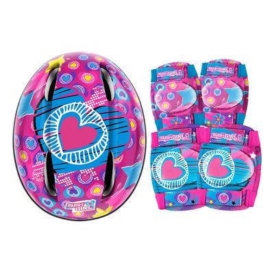 Imagen 2 del producto Casco Niña mas Rodillera y Codera Corazon talla M