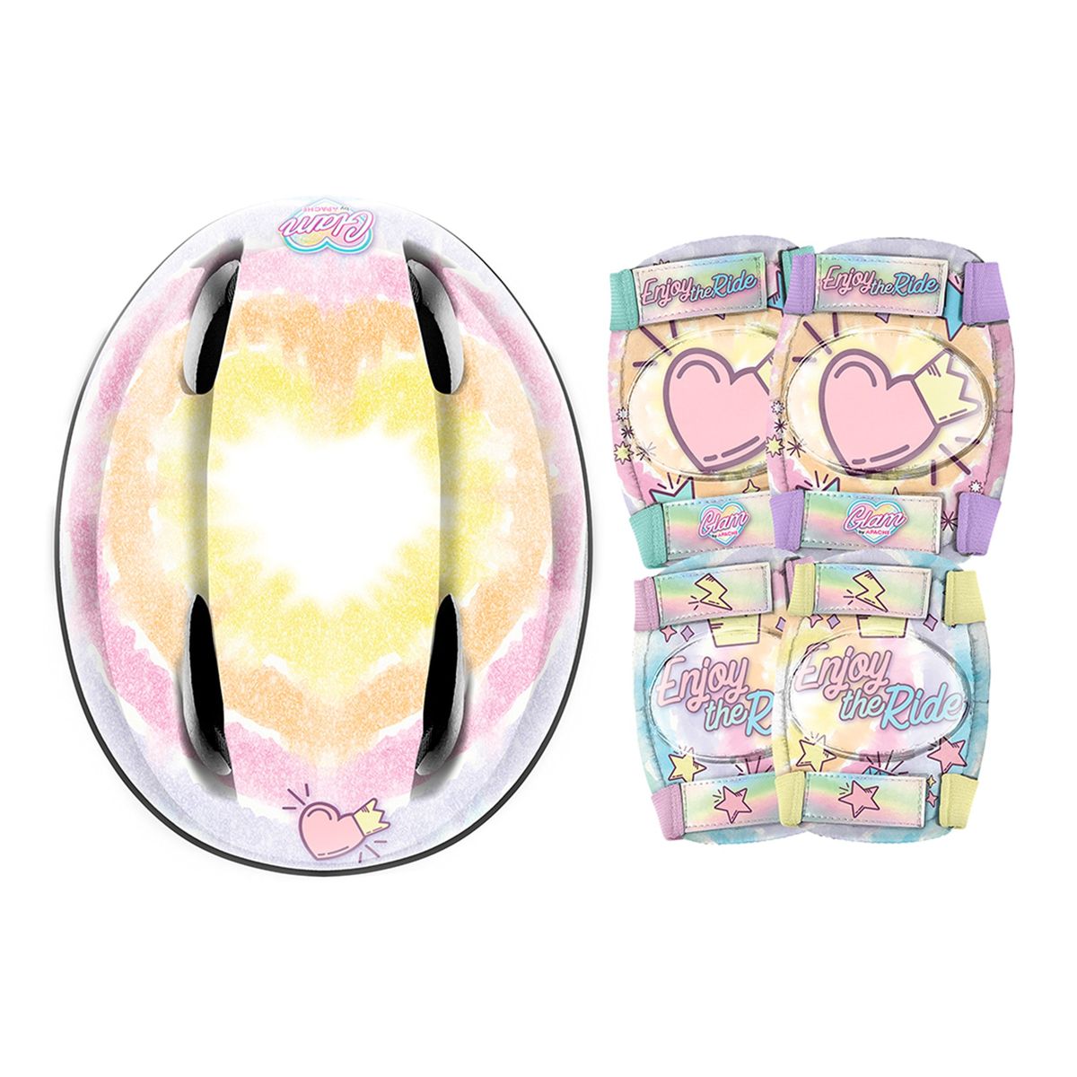 RUSH GIRL - Casco Niña mas Rodillera Codera Rush Girl Glam talla M