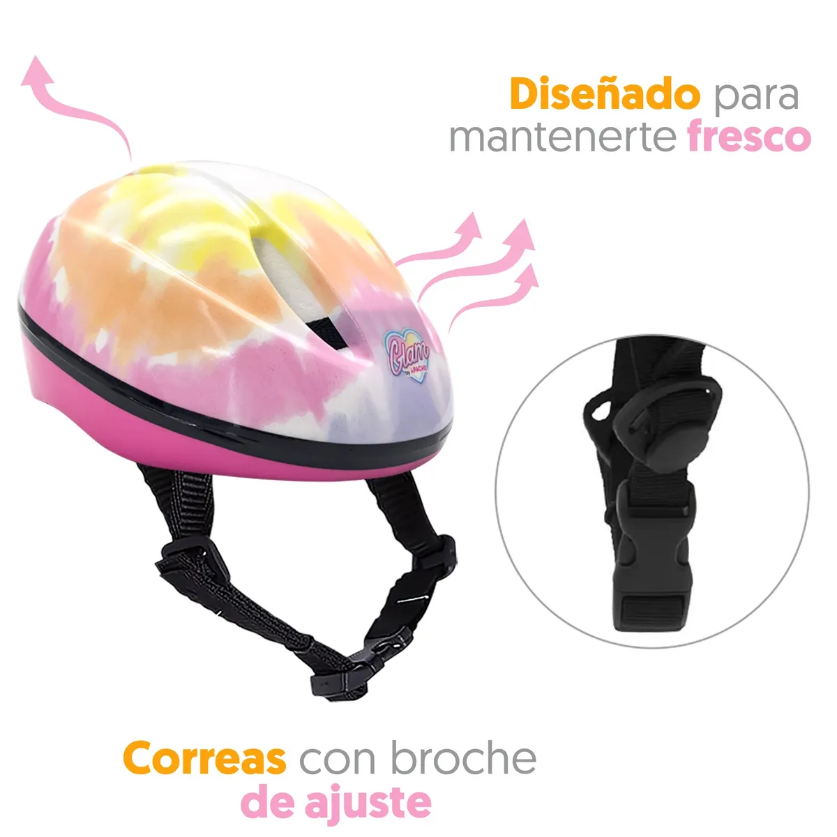 RUSH GIRL - Casco Niña mas Rodillera Codera Rush Girl Glam talla M