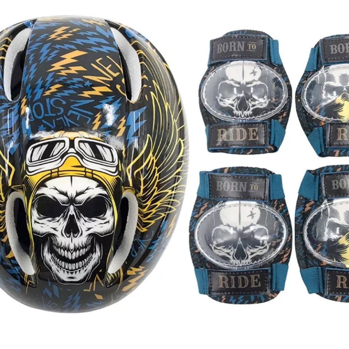 RUSH GIRL - Casco niño mas Rodillera y Codera Apache Talla M