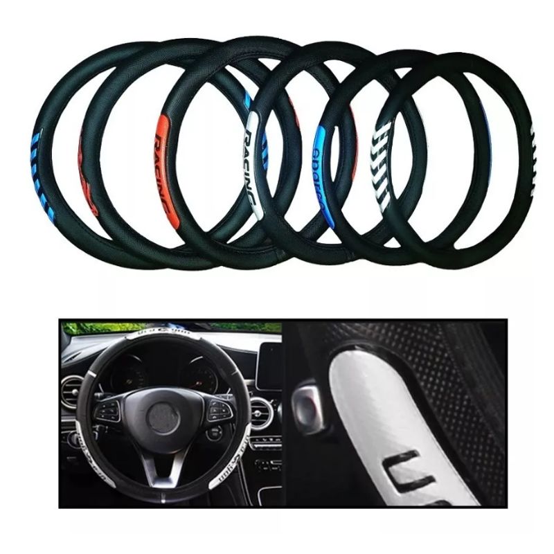 GENERICO - Funda Cubre Volante Auto Antideslizante Reflectante Ecocuero