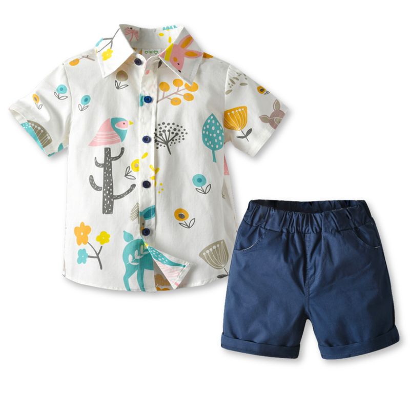 JUMP KIDS - Conjunto de Vestir Niño Camisa Pantalón 9 mes a 4 años Animal Cartoon