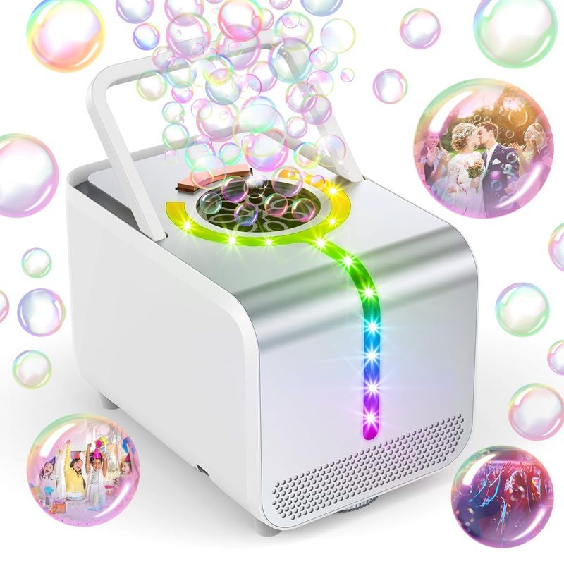 EVERSO - Máquina De Burbujas Automática Portátil Fiesta Con Luz LED
