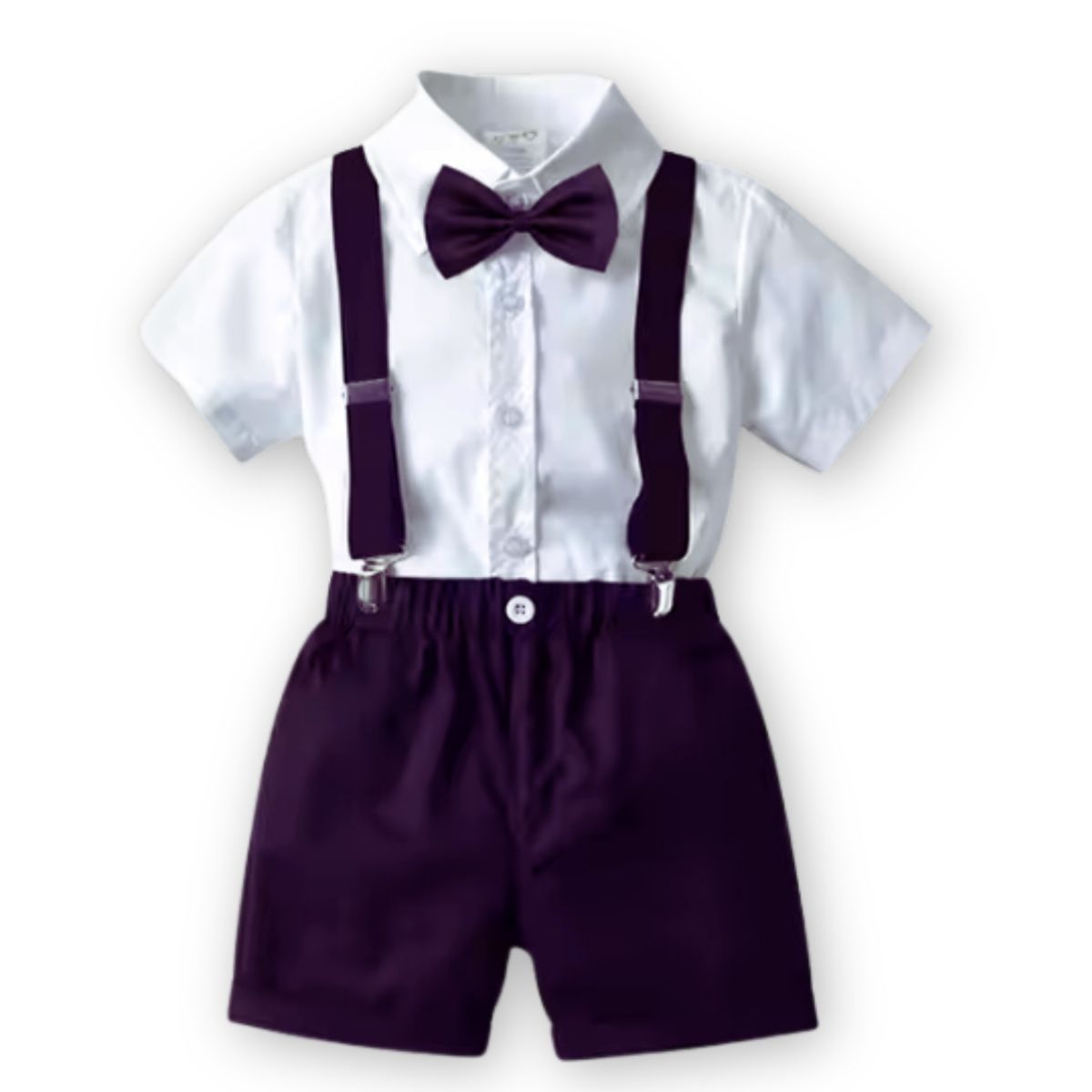 JUMP KIDS - Conjunto de vestir con corbatín y pantalón corto de 9 meses a 6 años