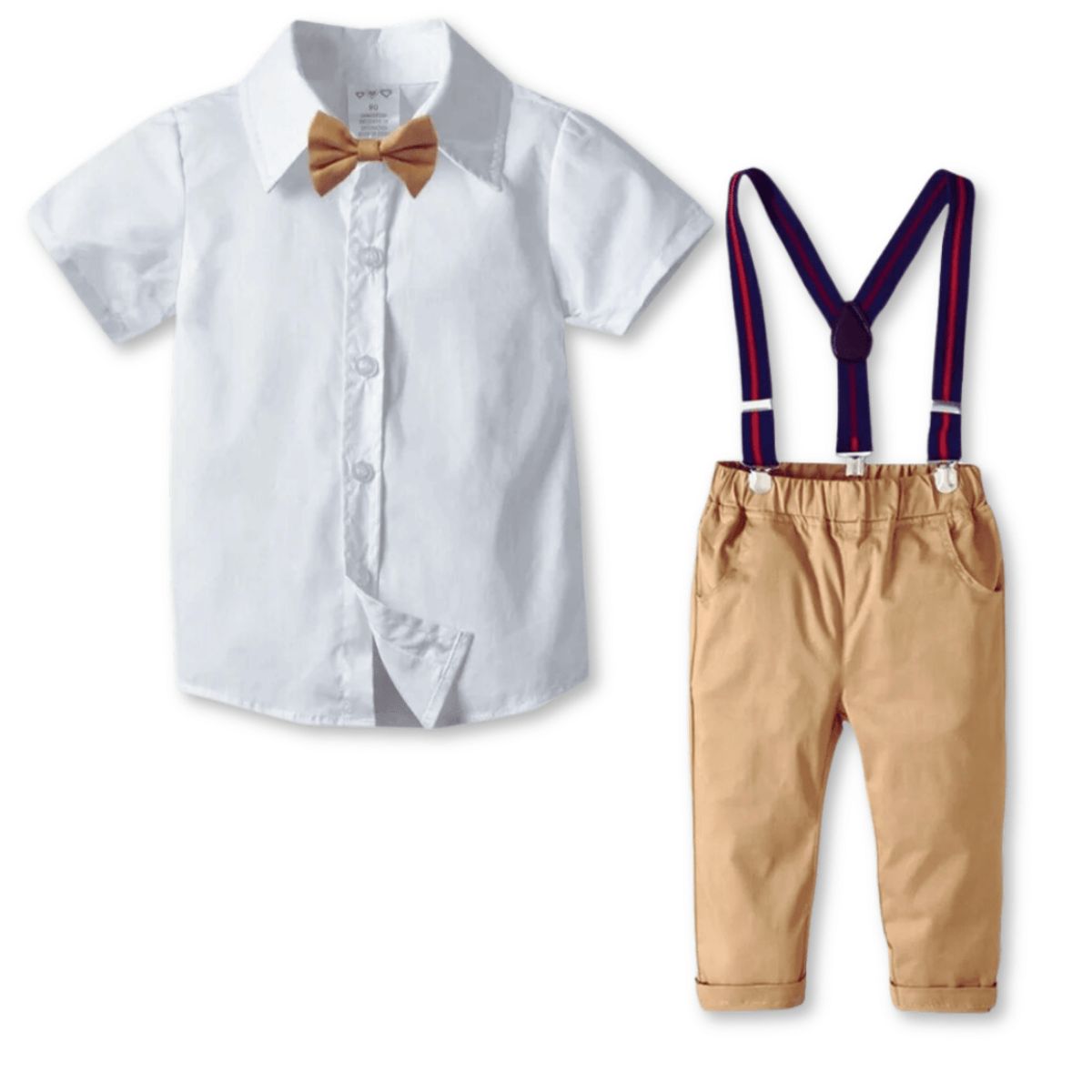JUMP KIDS - Conjunto de Vestir con Pantalón y Tirantes Bebé Niño 6 a 18 mes Beige