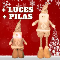 GENERICO - Pascuero Navideño patas largas con luces Plateado