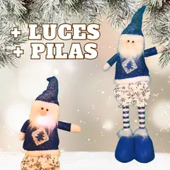 GENERICO - Pascuero Navideño patas largas con luces Azul