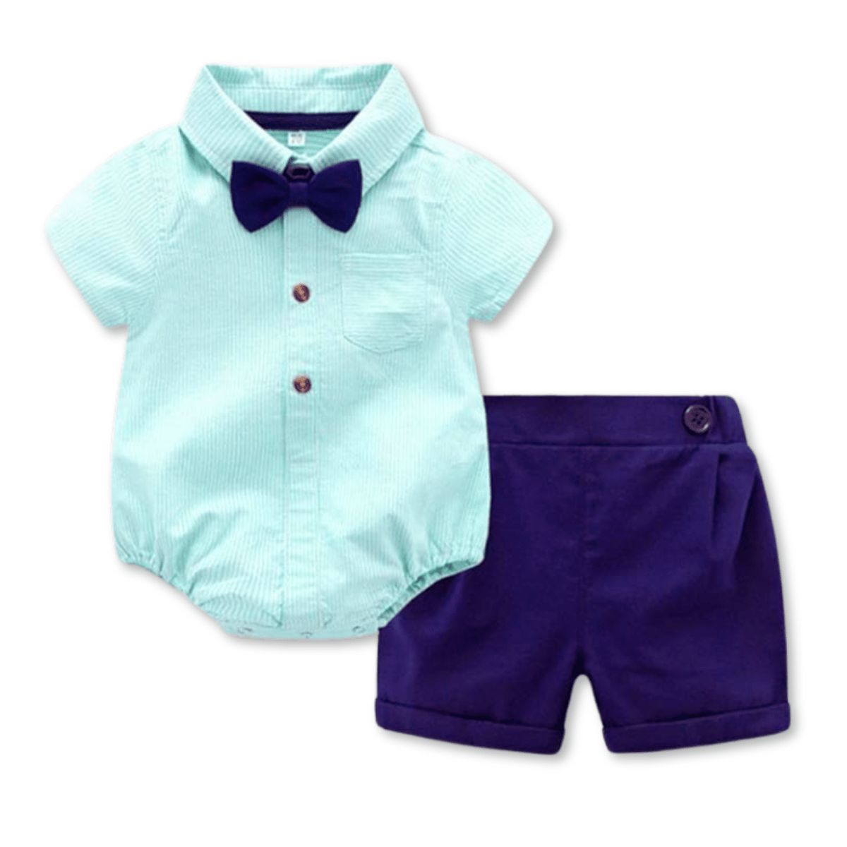 JUMP KIDS - Conjunto de Vestir Niño Body Camisa y Pantalón 6 a 24 Mes Rayas Verdes