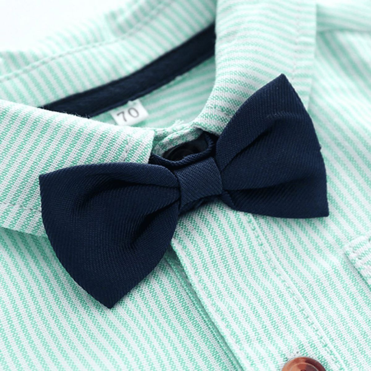 JUMP KIDS - Conjunto de Vestir Niño Body Camisa y Pantalón 6 a 24 Mes Rayas Verdes