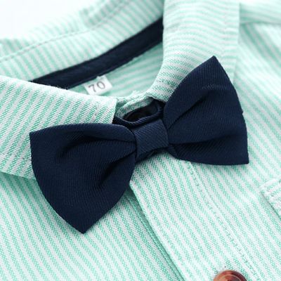 Imagen 2 del producto Conjunto de Vestir Niño Body Camisa y Pantalón 6 a 24 Mes Rayas Verdes