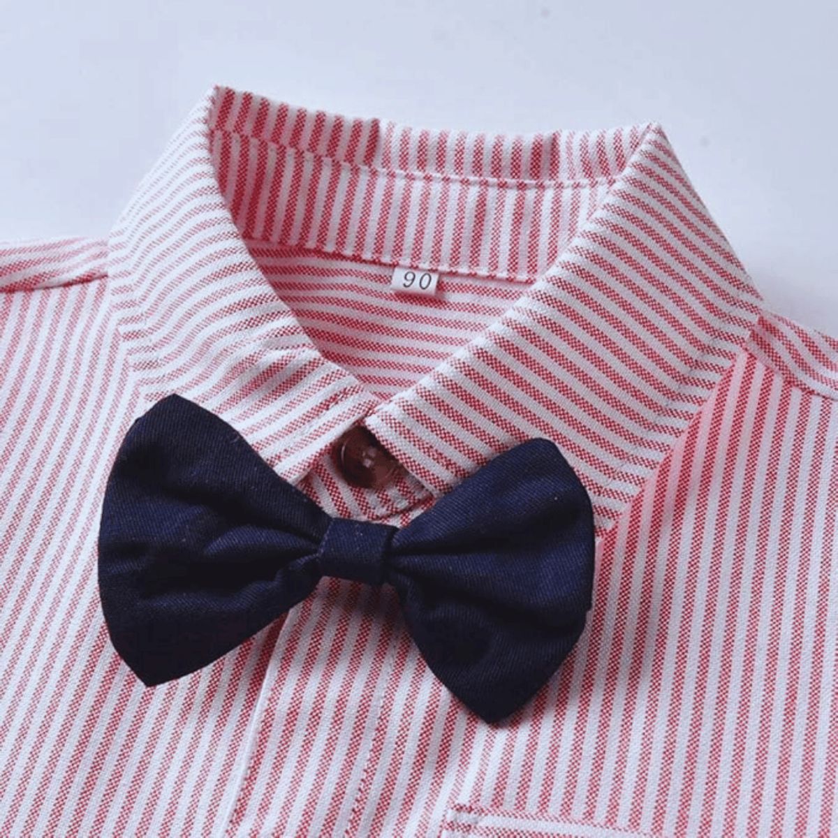 JUMP KIDS - Conjunto de Vestir Niño Body Camisa y Pantalón 6 a 24 Mes Rayas Rosa