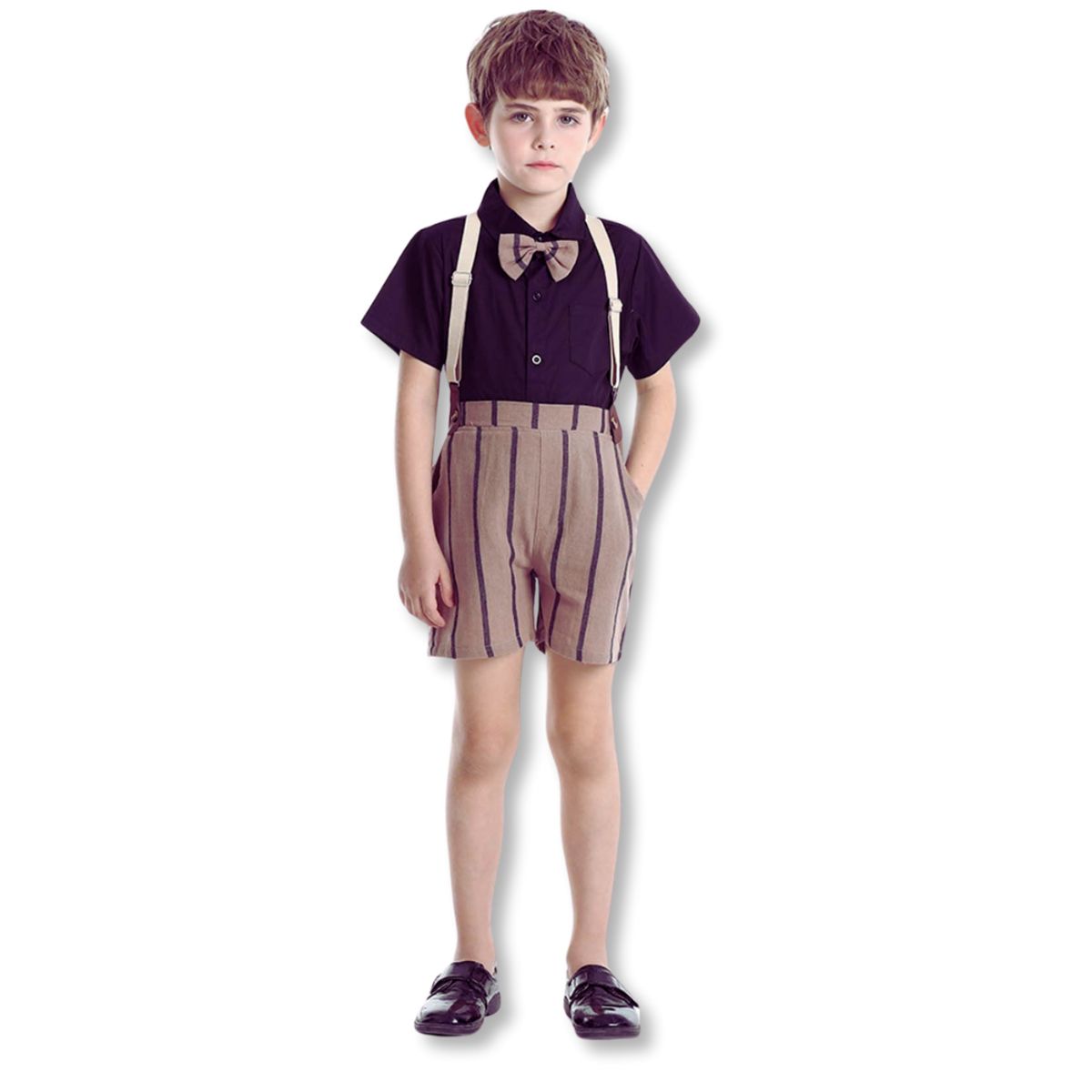 JUMP KIDS - Conjunto de vestir con corbatín y pantalón corto de 18 meses a 7 años