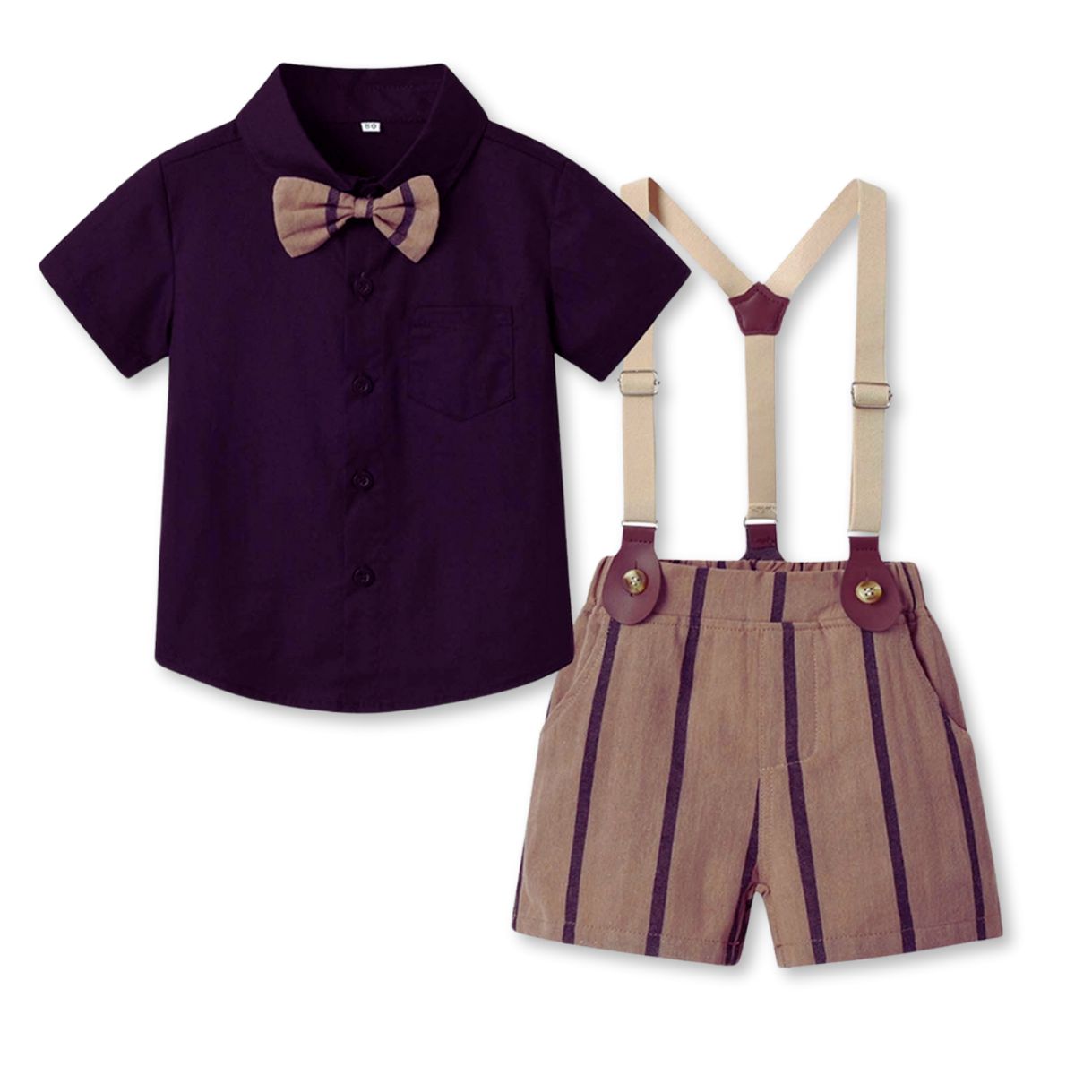 JUMP KIDS - Conjunto de vestir con corbatín y pantalón corto de 18 meses a 7 años