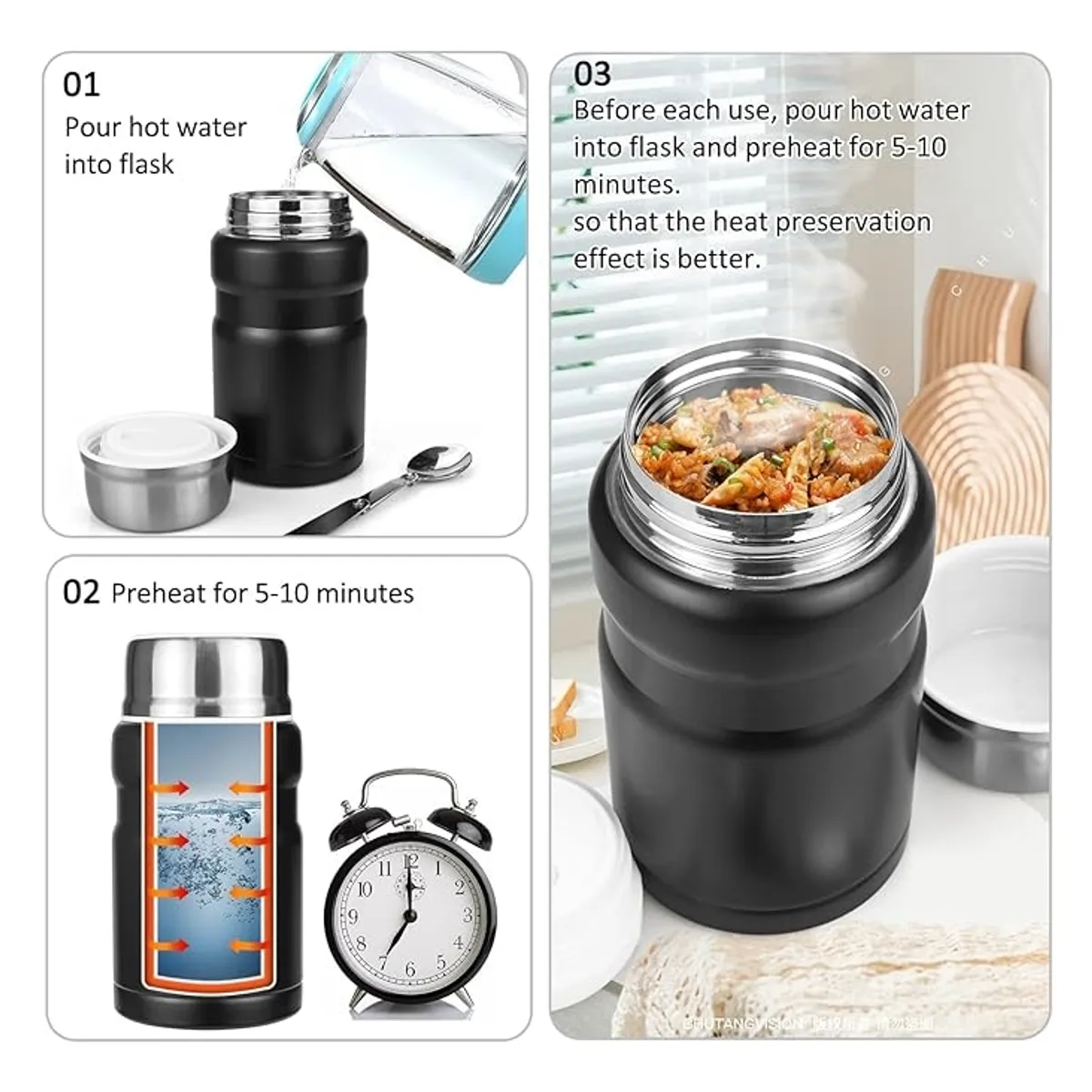 ATURE - Termo De Comida Liquido Acero Inoxidable 500ml + Cuchara