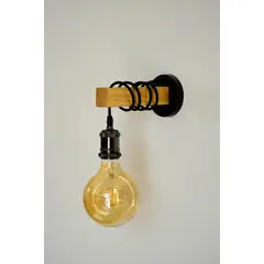 GENERICO - Aplique de Madera con Lampara Globo