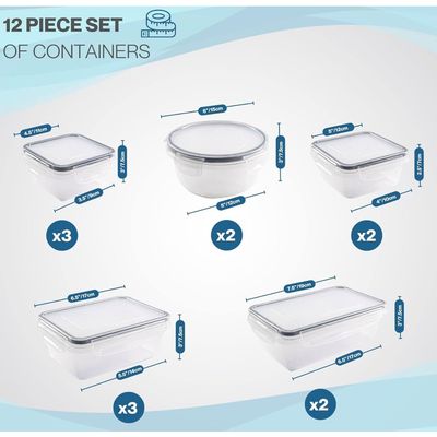 Imagen 2 del producto Set 12 Tapper Tuper Herméticos Para Comida Ensalada Nevera