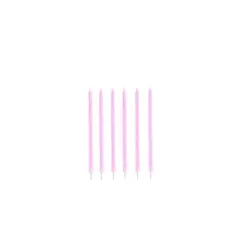 GENERICO - Velas Largas Rosadas Con Puntos 14cm 6pcs