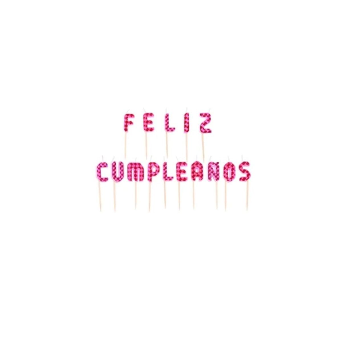 GENERICO - Velas Rosada Feliz Cumpleaños