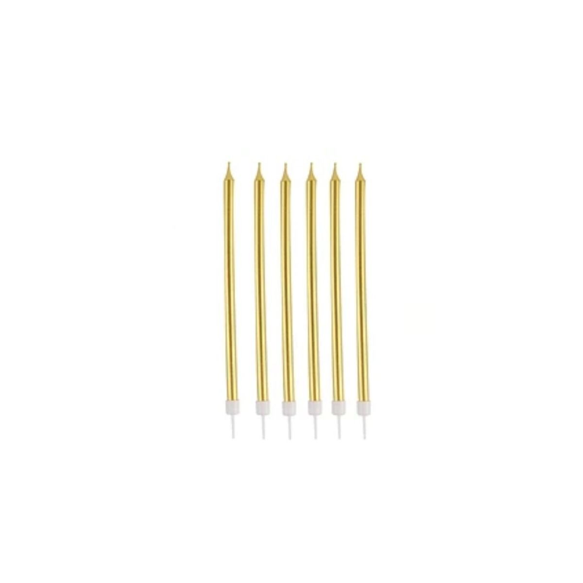 GENERICO - Velas Color Dorado 6pcs 14 cm