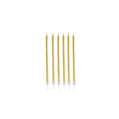 GENERICO - Velas Color Dorado 6pcs 14 cm