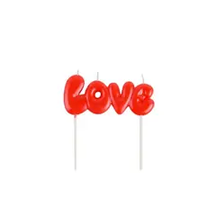 GENERICO - Vela Roja Love 12cmx12cm