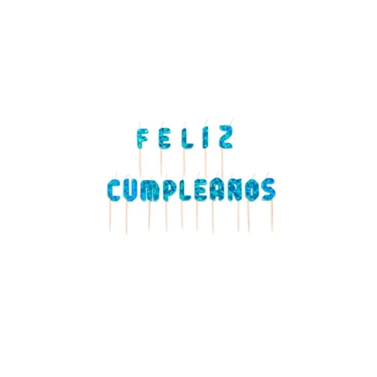 GENERICO - Velas Azul Feliz Cumpleaños