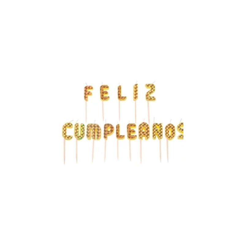 GENERICO - Velas Dorada Feliz Cumpleaños