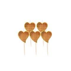 GENERICO - Velas De Corazon Dorada 5pcs