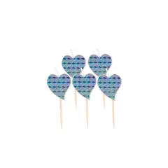 GENERICO - Velas De Corazon Plateada 5pcs