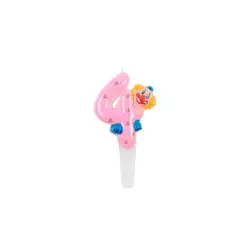 GENERICO - Vela Nº 4 Rosa Con Payaso 14cm