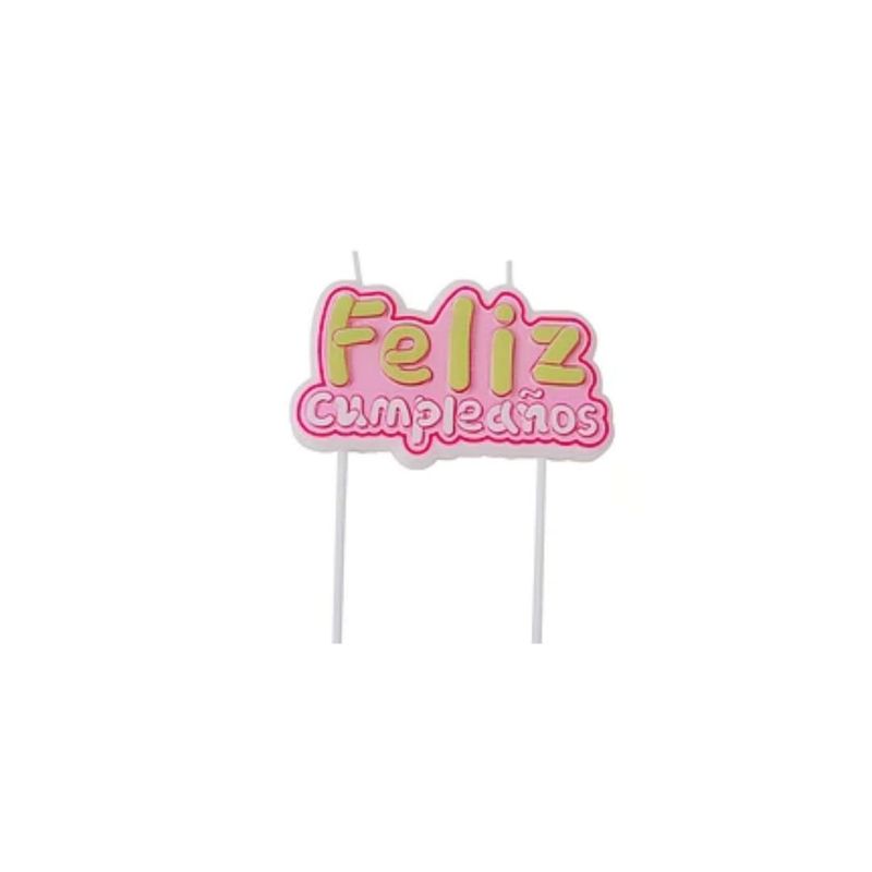 GENERICO - Vela Feliz Cumpleaños Rosa 10cmx125Mm