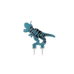 GENERICO - Vela Dinosaurio Feliz Cumpleaños Azul 95mmx10cm