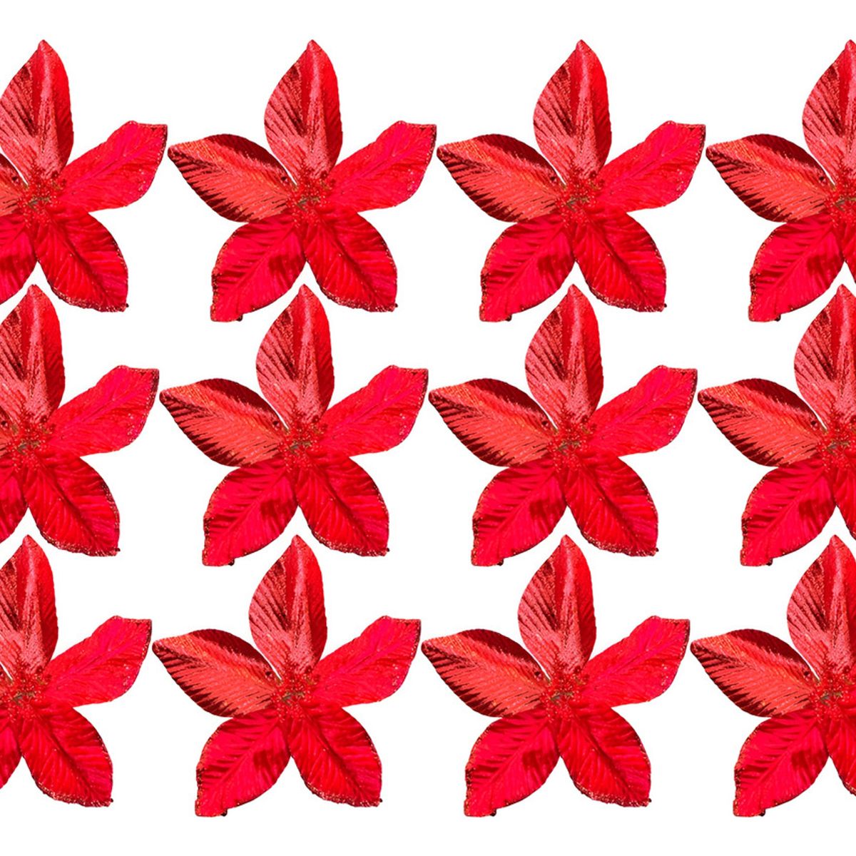 GENERICO - X12 Flores Navideñas Adornos De Navidad Decoración Rojo