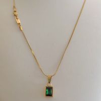 Cadena de ORO LAMINADO 18K Con COLGANTE DE ESMERALDA