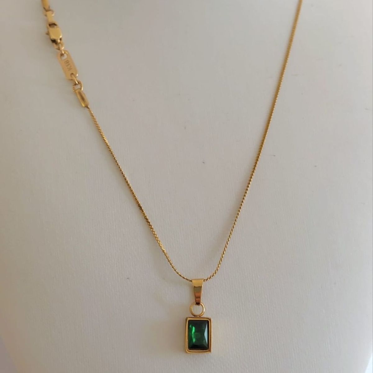 GENERICO - Cadena de ORO LAMINADO 18K Con COLGANTE DE ESMERALDA