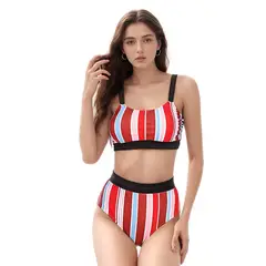 GENERAC - Traje de Baño dos piezas Bikini Rayas Bitono
