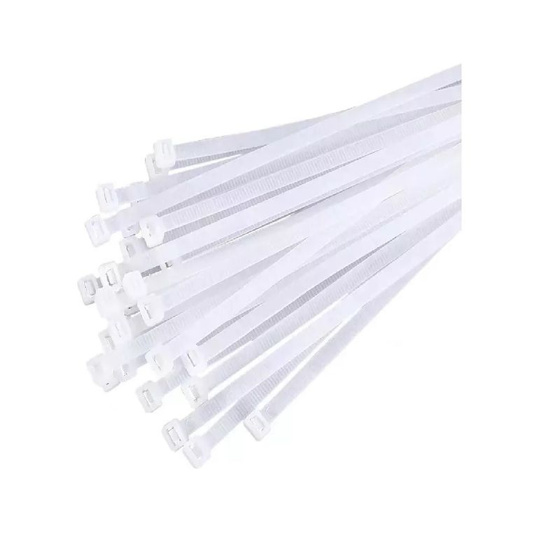 GENERICO - 30 Amarras Plastica Bridas 5mmx250mm Abrazadera Nylon Blanca