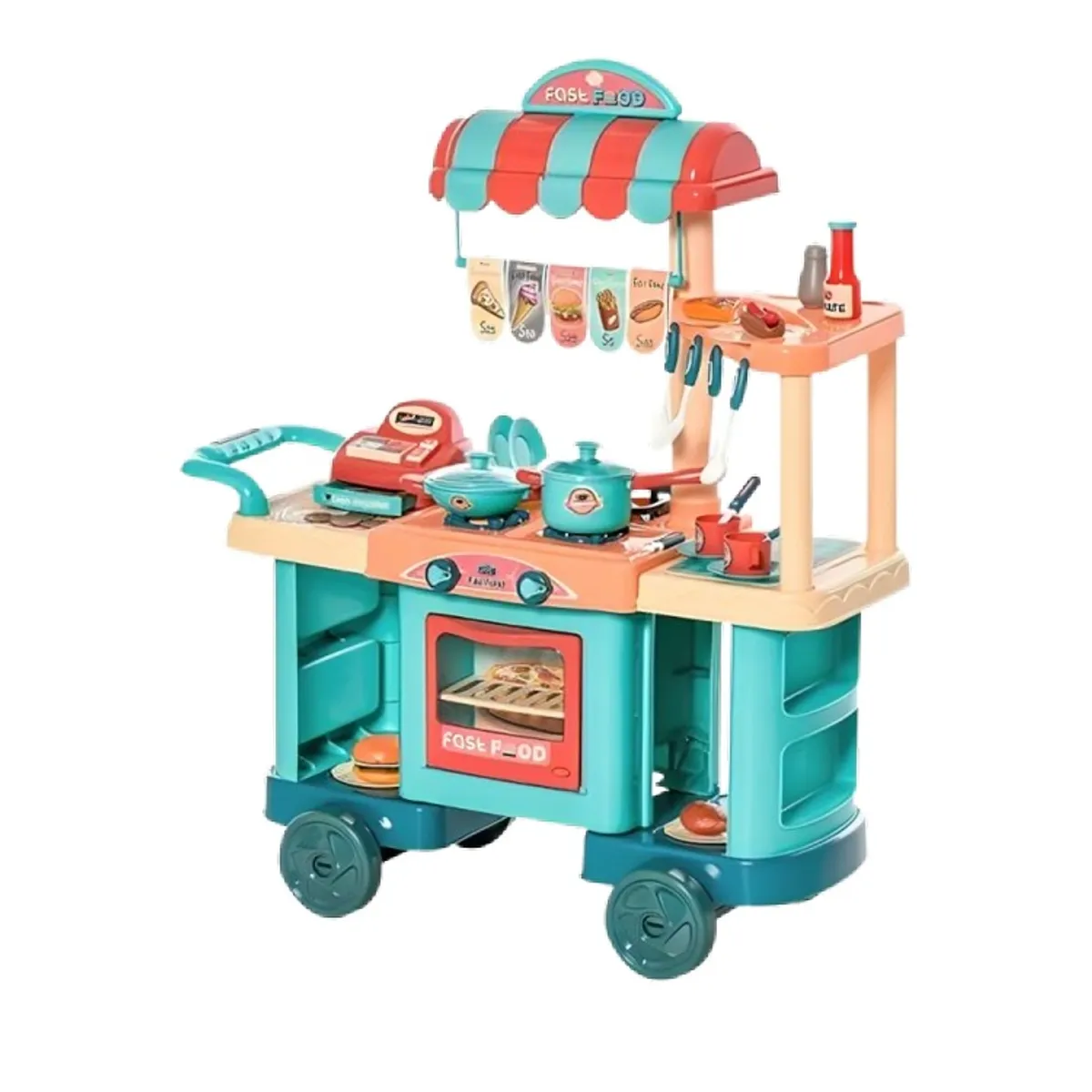 OEM - Carrito de Comida Rápida Infantil con Accesorios