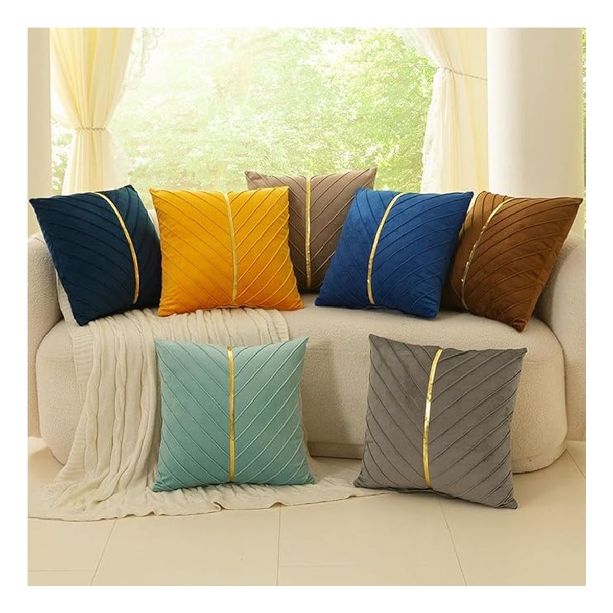 ATURE - Set 2 Fundas De Cojines Decorativos Terciopelo Holandés 45cm