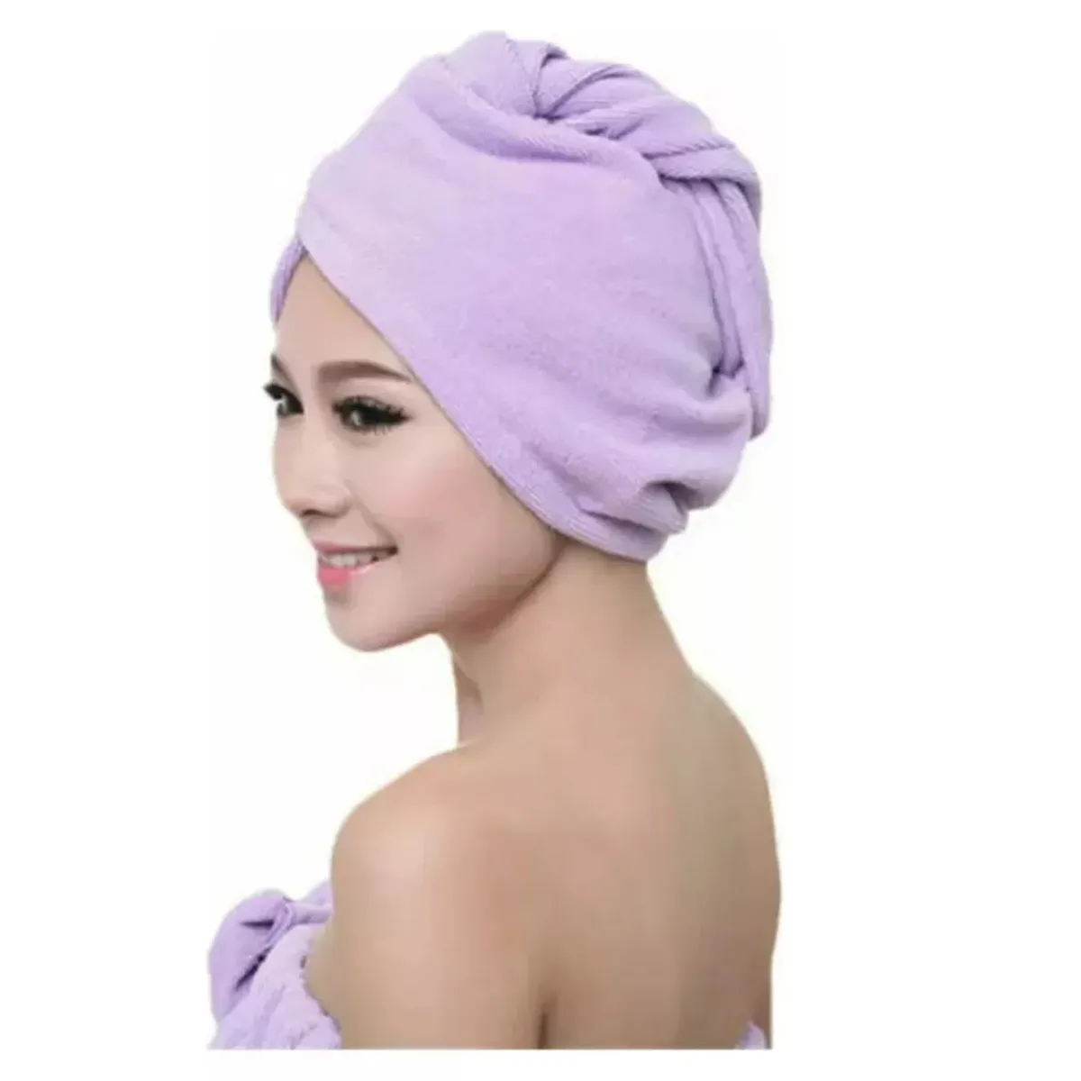 GENERICO - Gorro Turbante De Microfibra Ducha Toalla Para El Cabello Violeta
