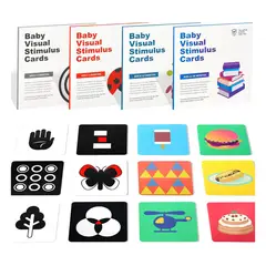 ATURE - 4 Sets Tarjetas Educativas De Estimulación Visual Para Bebés