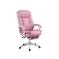 Silla PC de Cuero Boss para Oficina Reposapies Osaka Rosa