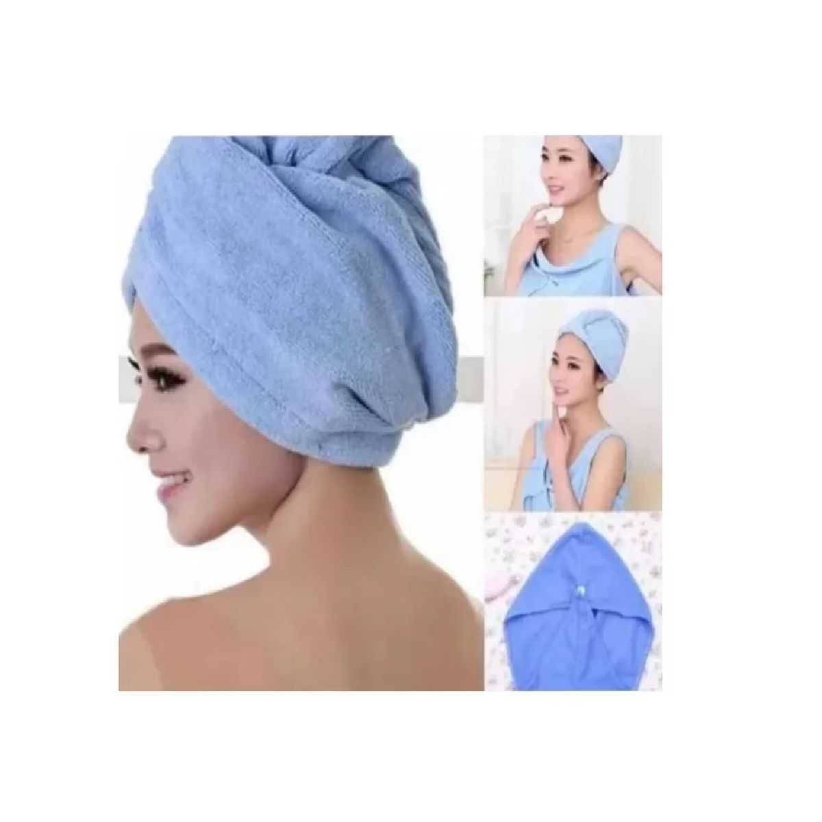 GENERICO - Gorro Turbante De Microfibra Ducha Toalla Para El Cabello Celeste