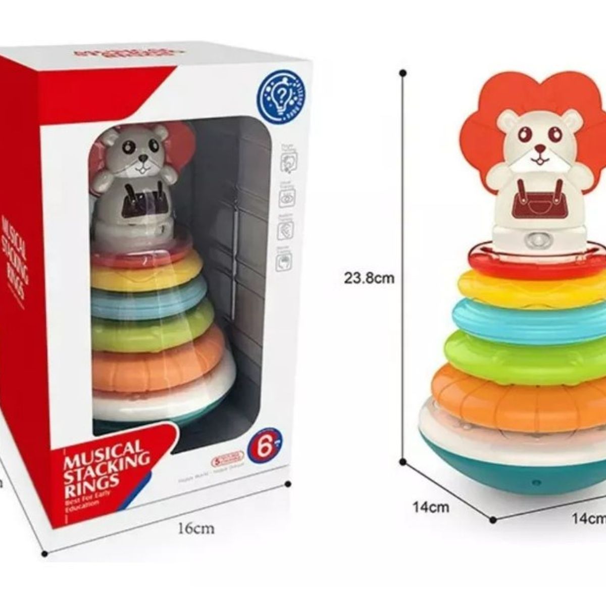 GENERICO - Juguete 5 Anillos Apilables Osito Bebes Niños STACKING RINGS
